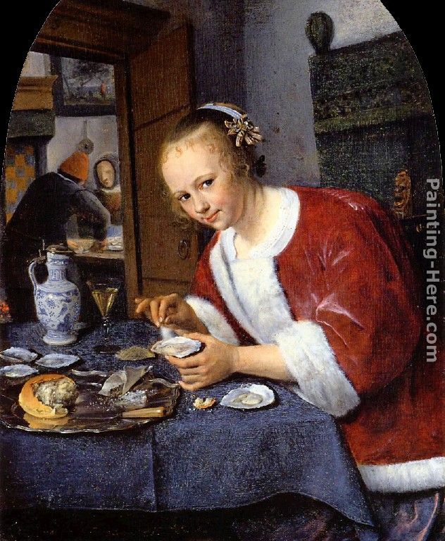 Girl Offering Oysters painting - Jan Steen Girl Offering Oysters art painting